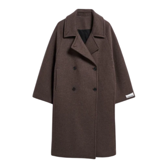 WOOL DOUBLE-BREASTED COAT Jacken/Outerwear Mantel Solid 