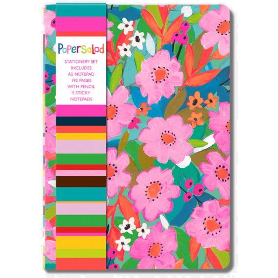Sticky Notes Set inkl. A5 Notizblock & Bleistift 