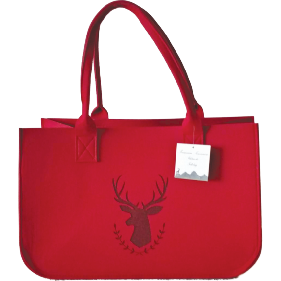 Filz-Tasche mit Hirsch rot 