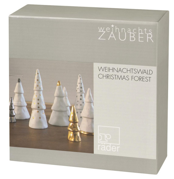 WINTERZEIT Weihnachtswald Set 4 Stk. gold 