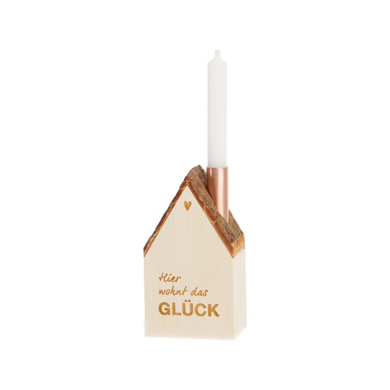 Kerzenhäuschen Hier wohnt das Glück 
