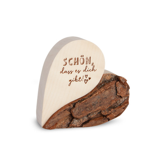 Rindenherz Yin-Yang Gr. 1: "Schön, dass es" 