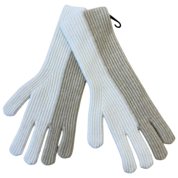 Zweifarbige Strickhandschuhe 